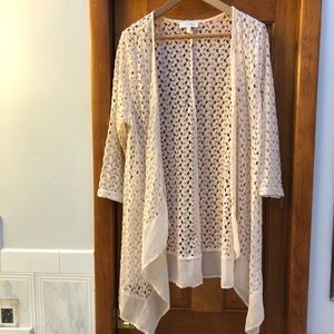 Omgee crochet open front cardigan